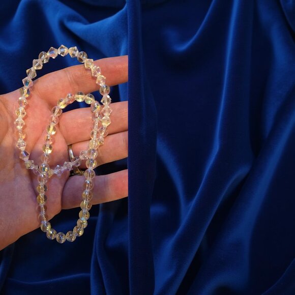 Set of 2 Genuine Swarovski Crystal Bracelets~ One round ab one bi cone and round - Picture 4 of 5